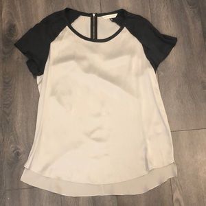 Rebecca Taylor Silk Silver and Black Top, size 6